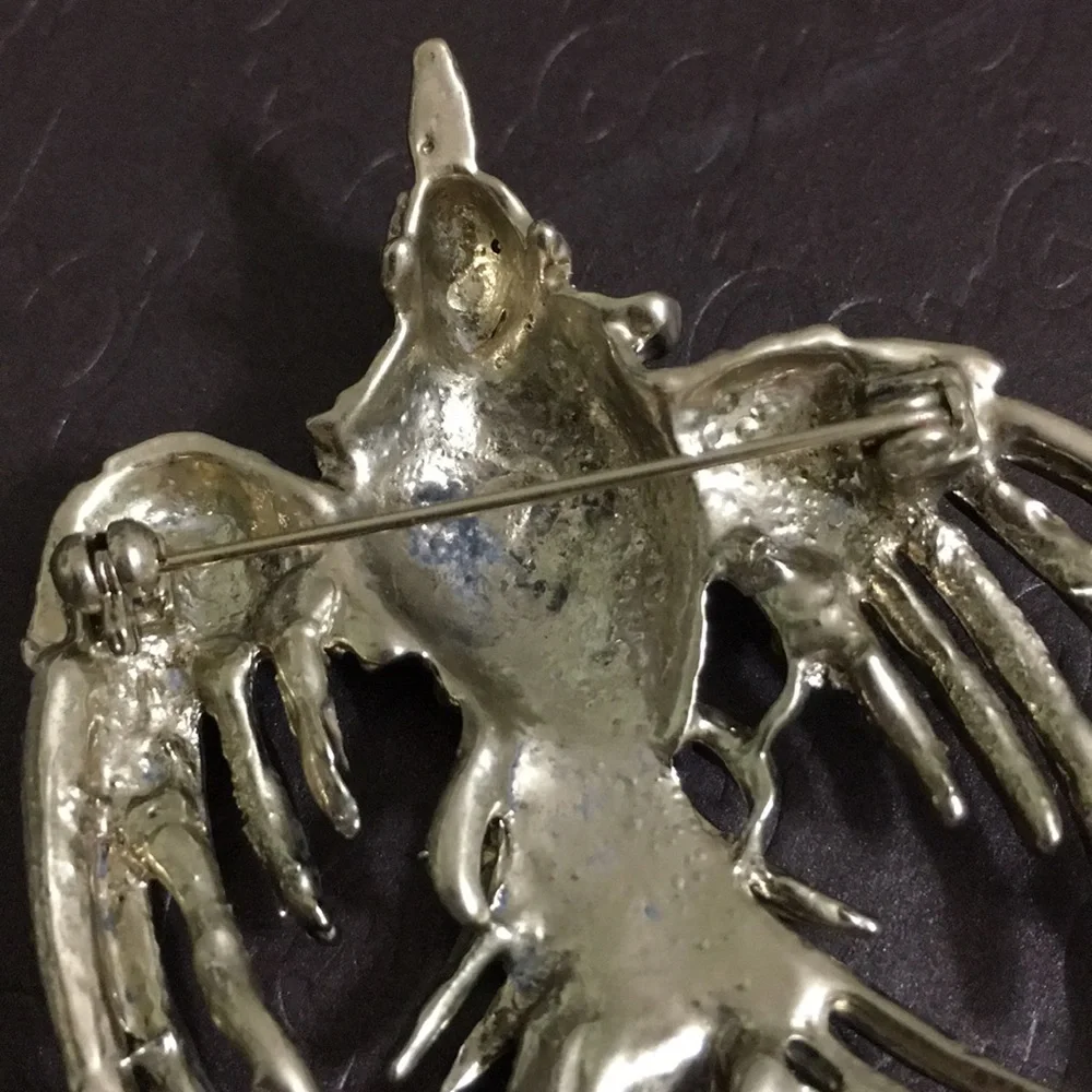 🖤VTG💕Multicolor stone Phoenix 🐦‍🔥 brooch - Picture 12 of 12